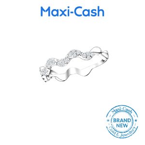Diamond Wave Ring in 18k White Gold