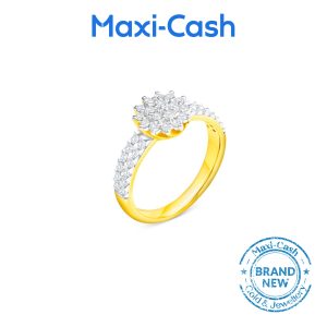 Diamond Sun Burst Ring in 18k Yellow Gold
