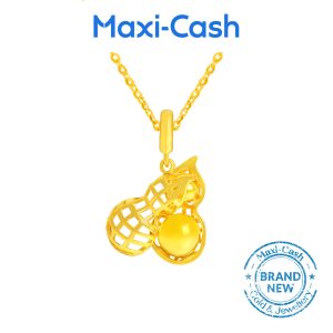 Longevity Peanut Pendant in 916 Gold Design 2