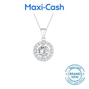 True Carat Diamond Nuevo Round Radiance Pendant in 18k White Gold