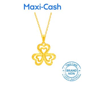 Twin Clover Pendant in 916 Gold
