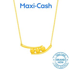 Trio Beads Necklace in 916 Gold