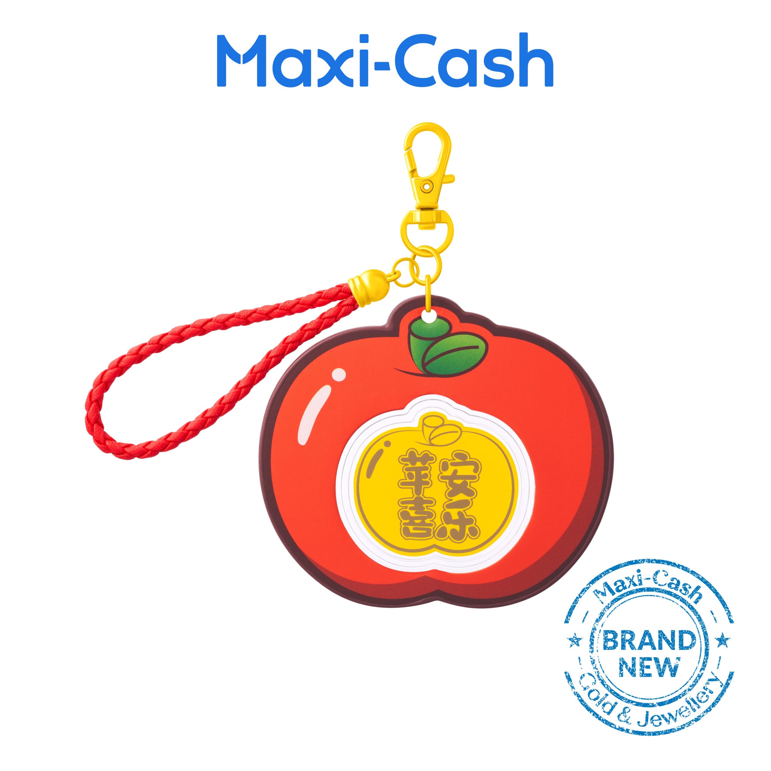 Lucky Fruits Apple Gold keychain in 999 Gold