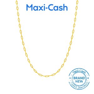 Paperclip Rectangular Link Chain in 916 Gold