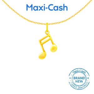 Rhythmic Note Pendant in 916 Gold