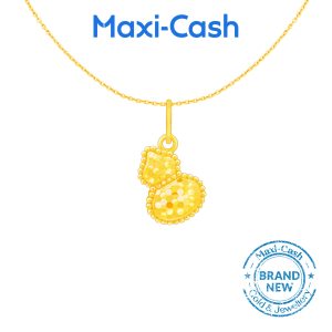 Gourd Glacé Pendant in 916 Gold