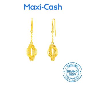 Infinity Loop Earrings in 999 Gold