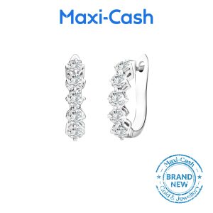 True Carat Diamond Linea Radiance Earrings in 14K White Gold