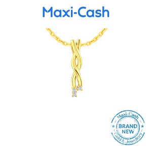 Diamond Intertwined Love Pendant in 14K Yellow Gold