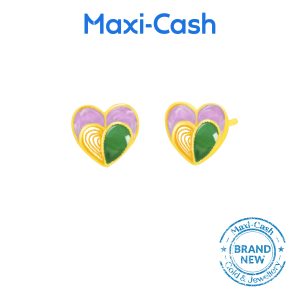 Infinite Affection Nephrite Earrings in 999 Gold (Version 3)