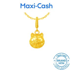 Fortune Cat Pendant in 916 Gold