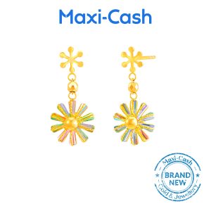 Bloom of Iridescence Earrings in 916 Gold