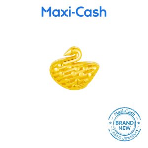 Elegant Swan Fantasi Charm in 916 Gold