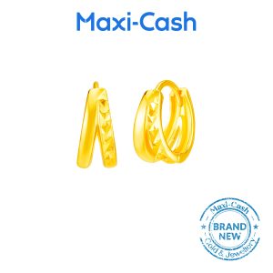 Twin Radiance Hoops Earrings in 916 Gold