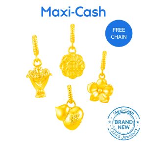 Buy 1 Get 3 Free (2 Pendants + 2 Chains) Pendants in 916 Gold